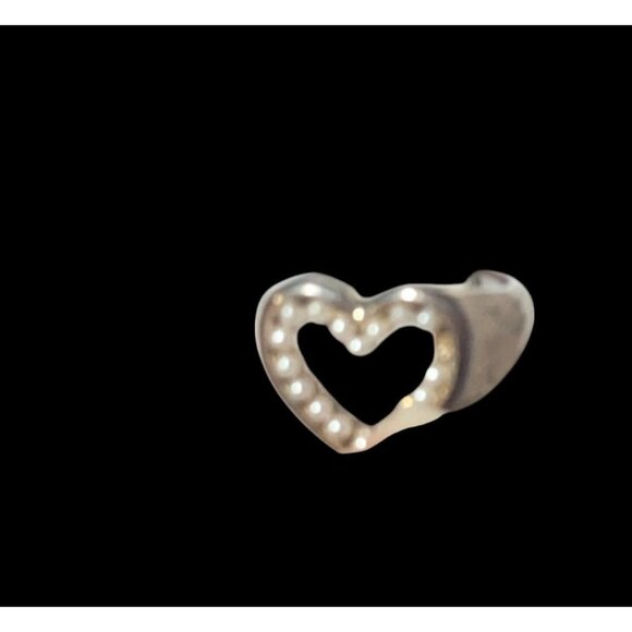 Vintage Open Heart Silver Tone Seed Pearl Ring Size 6 1/4 - Picture 10 of 16